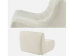 Sweeek Sofá modular en borreguito texturizado, 2 plazas Blanco