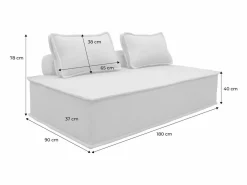Sofá modular en tela lisa, 2 plazas^Sweeek Outlet
