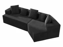 Sofá modular esquinas transformable pana versátil para salón Negro Online