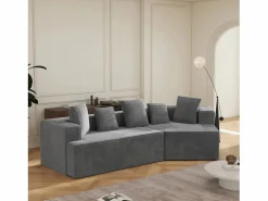 KOMHTOM Sofá Modular|Sofá modular, estampado de nubes, terciopelo acanalado, embalaje totalmente comprimido, sin montaje,