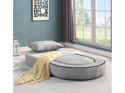 Sofá modular fácil de mover tejido suave en chenilla ideal para habitación de invitados Gris claro Discount
