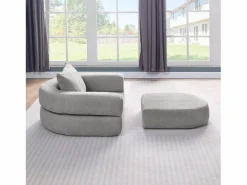 Sofá modular fácil de mover tejido suave en chenilla ideal para habitación de invitados Gris claro Discount