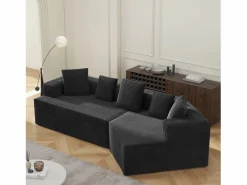 Sofá modular, motivo de nubes, tejido de terciopelo acanalado, embalaje totalmente comprimido, sin montaje, .^KOMHTOM Outlet