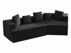 Sofá modular, motivo de nubes, tejido de terciopelo acanalado, embalaje totalmente comprimido, sin montaje, .^KOMHTOM Outlet