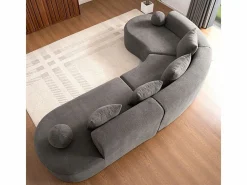 DripeX Sofá modular ángulo izquierdo Chenilla - 5 Plazas - 4 orejeros - - 327x215x65cm Gris Outlet