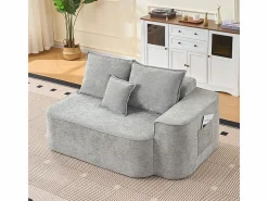 DripeX Sofá modular ángulo izquierdo - Chenilla - 3 cojines y 2 orejeros - 262x144x65cm Gris New