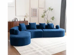 DripeX Sofá modular ángulo izquierdo Chenilla - 5 Plazas - 4 orejeros - - 327x215x65cm Azul Online