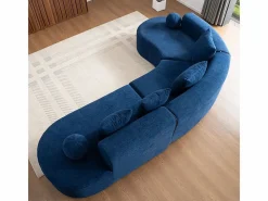 DripeX Sofá modular ángulo izquierdo Chenilla - 5 Plazas - 4 orejeros - - 327x215x65cm Azul Online
