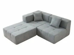 Sofá modular ángulo tela - puf y 2 orejeros - - 270x100x60cm^DripeX Hot