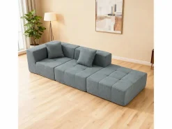 Sofá modular ángulo tela - puf y 2 orejeros - - 270x100x60cm^DripeX Hot