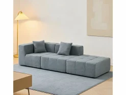 Sofá modular ángulo tela - puf y 2 orejeros - - 270x100x60cm^DripeX Hot