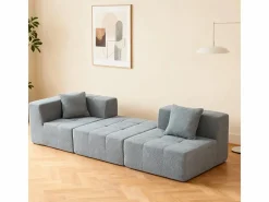 Sofá modular ángulo tela - puf y 2 orejeros - - 270x100x60cm^DripeX Hot
