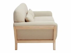 Miliboo Sofá Escandinavo|Sofá nórdico 2 plazas beige madera YOKO