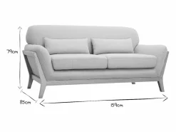Miliboo Sofá Escandinavo|Sofá nórdico 2 plazas beige madera YOKO