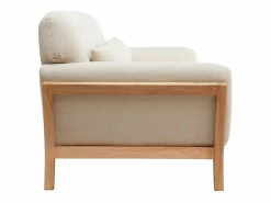 Miliboo Sofá Escandinavo|Sofá De Tela|Sofá nórdico 3 plazas patas madera YOKO