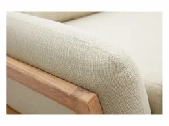 Miliboo Sofá Escandinavo|Sofá De Tela|Sofá nórdico 3 plazas patas madera YOKO
