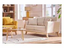 Miliboo Sofá nórdico 2 plazas desenfundable tejido OSLO Beige Online