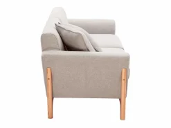 Miliboo Sofá nórdico 3 plazas y fresno ASAKO Beige