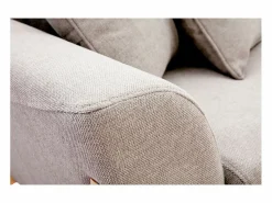 Miliboo Sofá nórdico 3 plazas y fresno ASAKO Beige