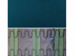 Sofá o banco con tela y patas de madera, 2 plazas azul esmeralda^Sweeek Discount