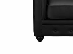 Vente-unique Sofá 3p + 1 sillón CHESTERFIELD - Piel sintética - Negro Clearance