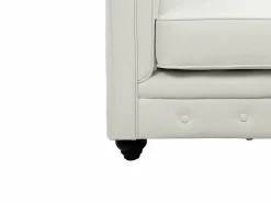Vente-unique Sofá 3p + 1 sillón CHESTERFIELD - Piel sintética - Blanco Hot