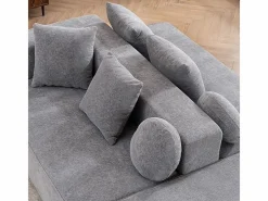 Sofá panorámico 5 plazas modular - de tejido Chenilla - con 6 cojines - 263x171x66cm^DripeX New
