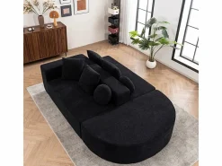 Sofá panorámico 5 plazas modular - de tejido Chenilla - con 6 cojines - 263x171x66cm^DripeX Sale