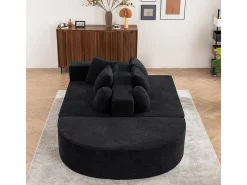 Sofá panorámico 5 plazas modular - de tejido Chenilla - con 6 cojines - 263x171x66cm^DripeX Sale