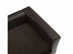 Clicnbuy Sofá para perros felpa y cuero sintético marrón 60x43x30 cm Marru00f3n Online
