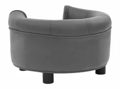 Clicnbuy Sofá para perros felpa y cuero sintético 48x48x32 cm Gris Clearance