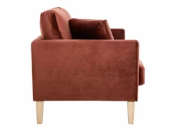 Miliboo Sofá 2 plazas nórdico desenfundable de terciopelo burdeos OSLO Rojo Best