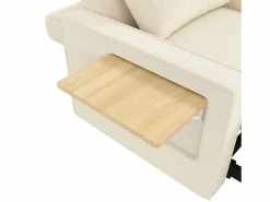 ModernLuxe Sofá plegable multifunción - con puertos de carga USB - con soporte para teléfono - Tejido de pana - Beige Outlet