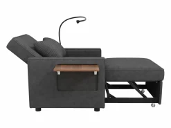 ModernLuxe Sillón Cama|Sofá plegable multifunción - con puertos de carga USB - con soporte para teléfono - Tejido de pana -