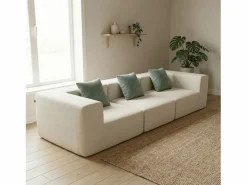 Sofá - 3 Plazas|Sofá De Tela|Sofá Pure 3 plazas - blanco salvia
