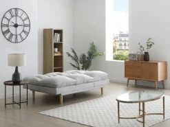 Vente-unique Sofá reclinable de 3 plazas convertible clic-clac en tejido PALOBU Gris claro Hot