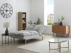Vente-unique Sofá reclinable de 3 plazas convertible clic-clac en tejido PALOBU Gris claro Hot