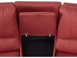 Vente-unique Sofá reclinable de 2 plazas AROMA en piel de vacuno roja Rojo Outlet