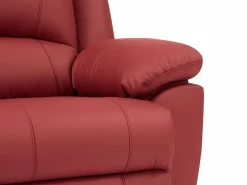 Vente-unique Sofá reclinable de 2 plazas AROMA en piel de vacuno roja Rojo Outlet