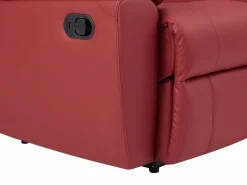 Vente-unique Sofá reclinable de 2 plazas AROMA en piel de vacuno roja Rojo Outlet