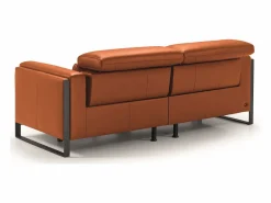 Les Tendances Sofá reclinable eléctrico de cuero Kinston-Marrón avellana-Sillón reclinable eléctrico de 3 plazas Marru00f3n Hot
