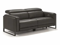 Les Tendances Sofá reclinable eléctrico de cuero Kinston-Marrón avellana-Sillón reclinable eléctrico de 3 plazas Marru00f3n Hot