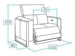 Les Tendances Sofá reclinable eléctrico de cuero Kinston-Marrón avellana-Sillón reclinable eléctrico de 3 plazas Marru00f3n Hot