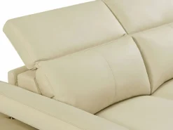 Vente-unique Sofá reclinable eléctrico de esquina derecha PUNO II en piel de vacuno Beige Outlet