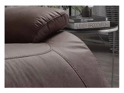 Sofá reclinable eléctrico de microfibra Ducka-Color Marrón-Sistema Eléctrico-Número de plazas 3 plazas^Les Tendances Outlet
