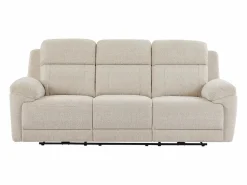 Vente-unique Sofá Relax|Sofá reclinable eléctrico de 3 plazas con mesa de tela de color KELUNO
