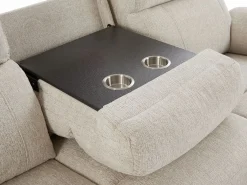 Vente-unique Sofá Relax|Sofá reclinable eléctrico de 3 plazas con mesa de tela de color KELUNO