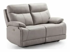 Sofá reclinable eléctrico de microfibra Ducka-Color ribete verde crudo-Sistema Fijo - sin relajante-Número de plazas 2 plazas^Les Tendances Best