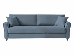 Concept-Usine Sofá recto 4 plazas de tela claro LUCERNE Azul Hot
