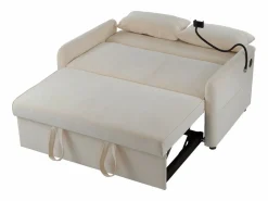 Sofá recto - Sofá plegable con soporte para teléfono y bolsillo de almacenamiento - respaldo ajustable - para sala de estar y dormitorio^ Best
